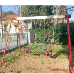 Μεταλλική κούνια παιδικής χαράς νηπίων 2 θέσεων